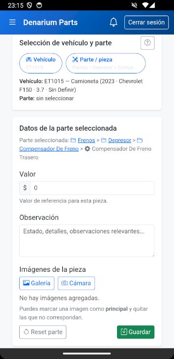 Denarium Parts pantalla 2