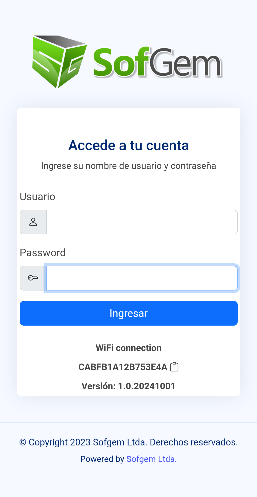 Pantalla de Denarium Satelite para pedidos en terreno